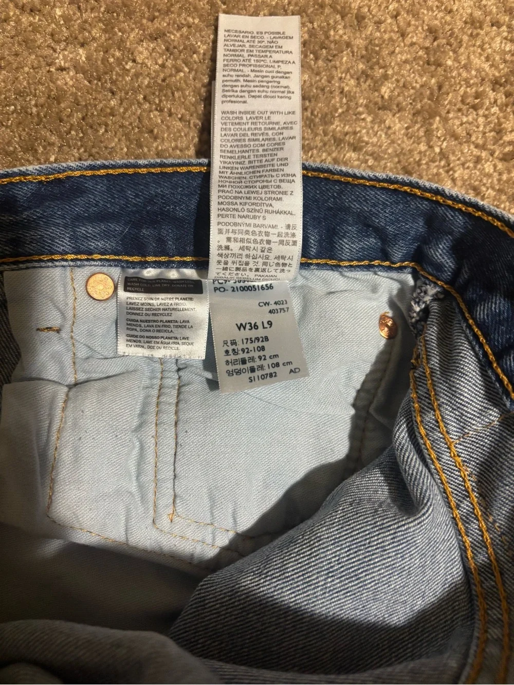 Levi’s 501 Men’s Denim Shorts W36 Blue Cut Off Jean Shorts Button Fly Waterless